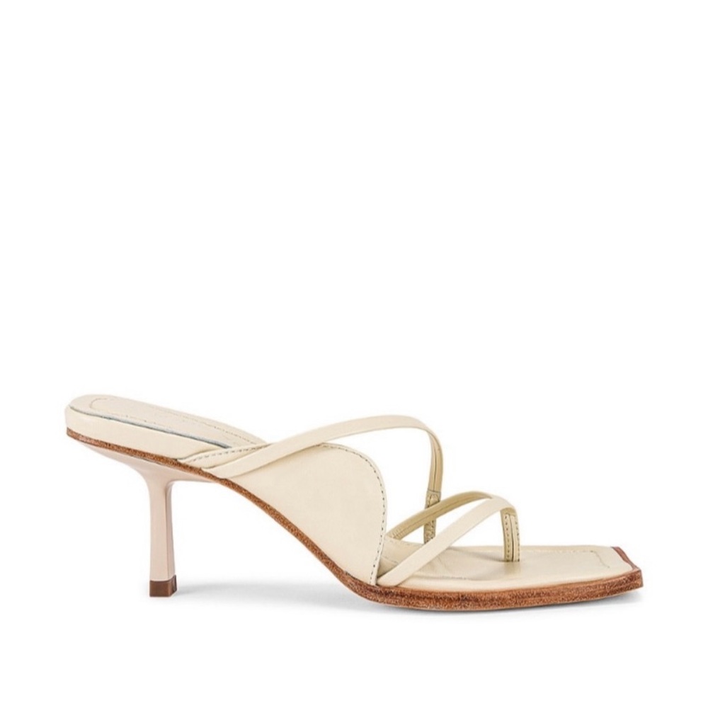 Song of Style Isla bone white leather mule sandals